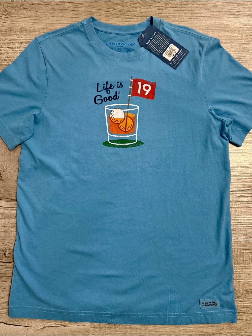 Life Is Good Men's Short-Sleeve Graphic Tee - Sky Blue with Red Accent
